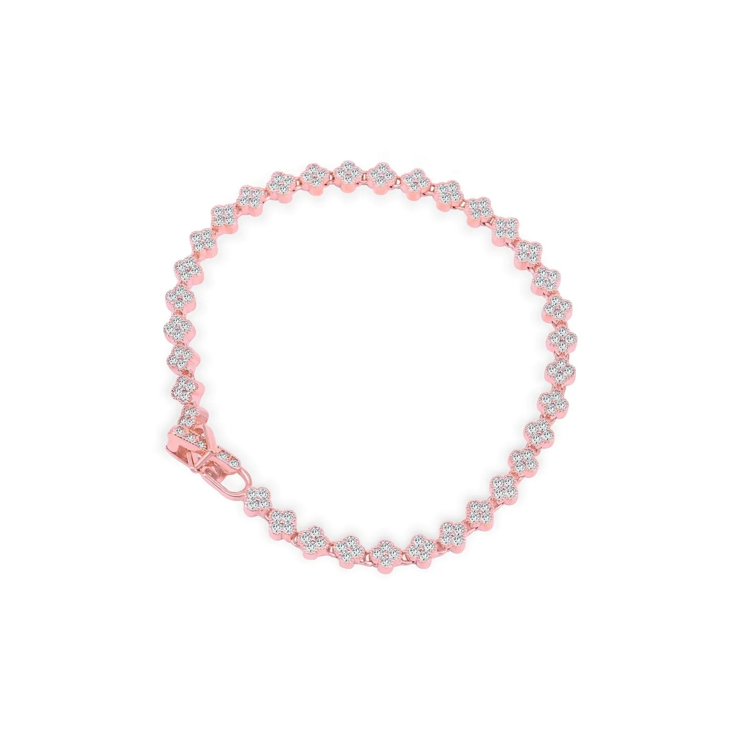 Four-Leaves Clover Buckled Bangle