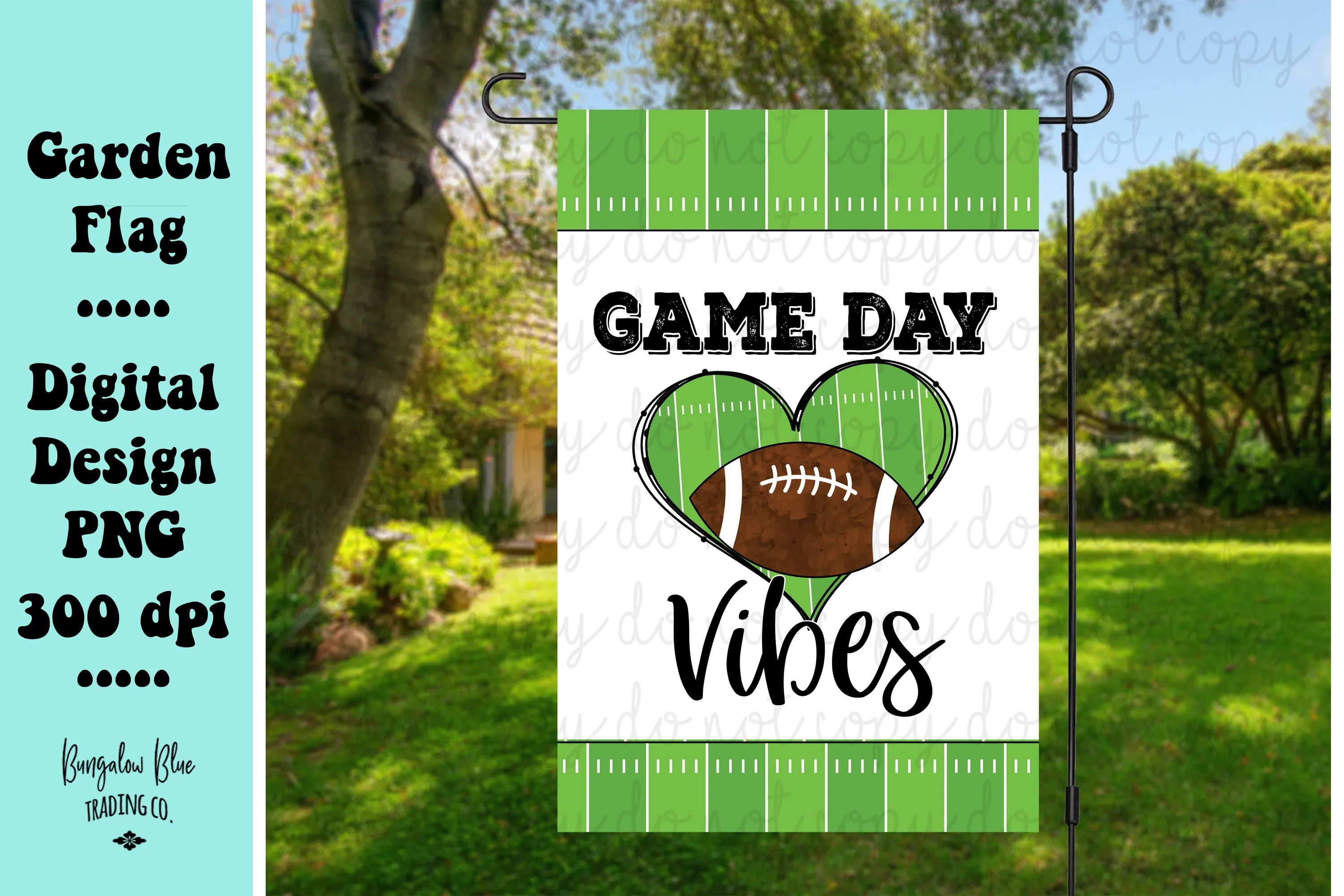 Game Day Vibes Football Garden Yard Flag Digital Download