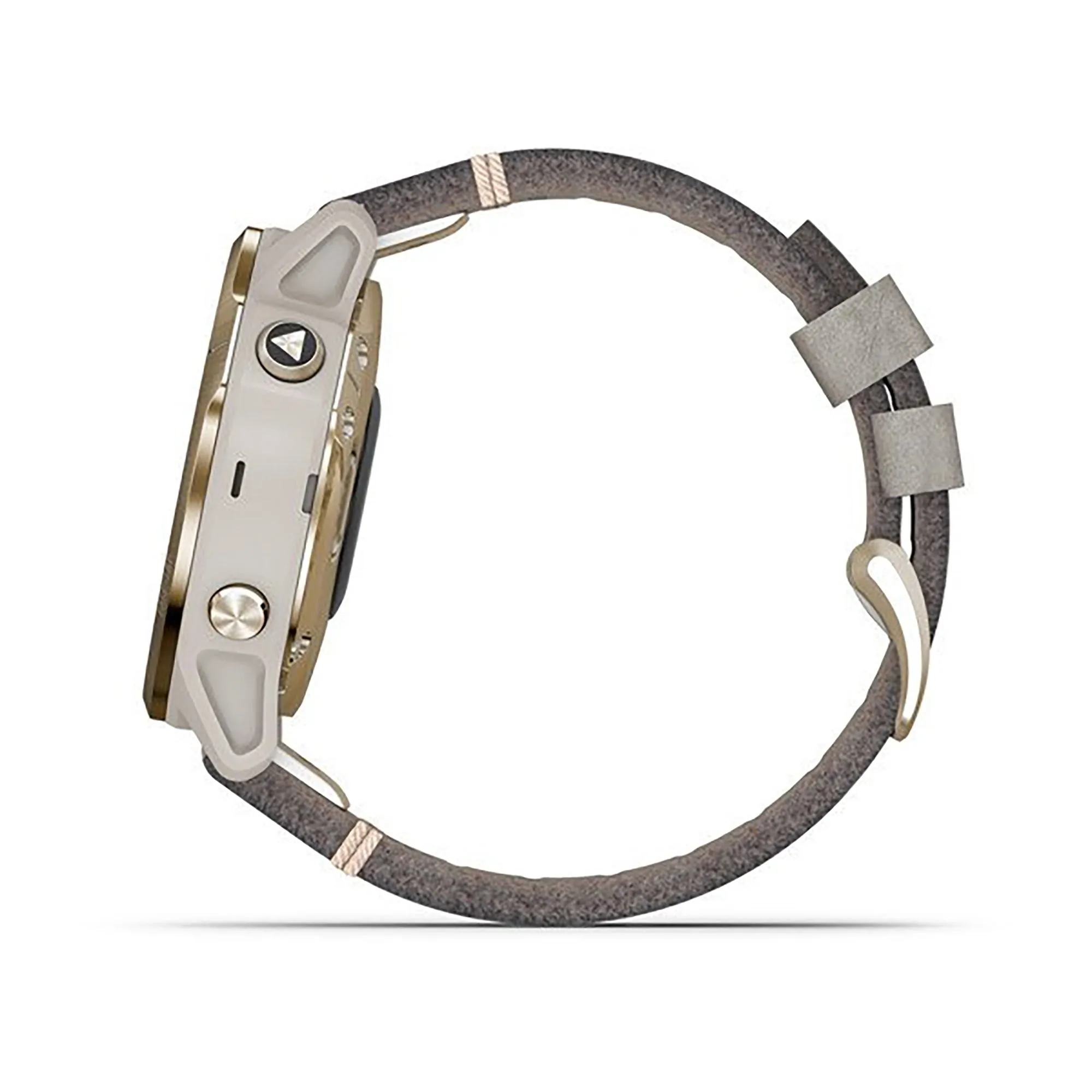 Garmin Fenix 6S Leather Gray Strap Full Color Display Dial Watch - 010-02159-40