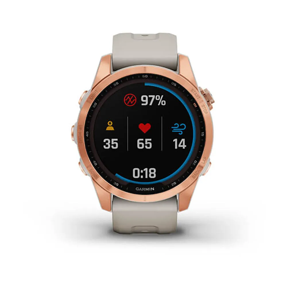 Garmin Fenix 7S Solar Rose Gold With Light Sand Band Full Display Watch - 010-02539-11