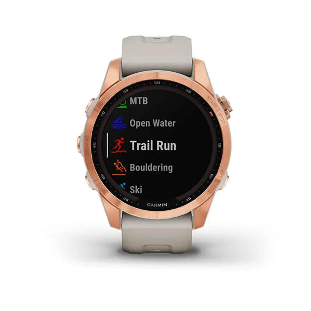 Garmin Fenix 7S Solar Rose Gold With Light Sand Band Full Display Watch - 010-02539-11