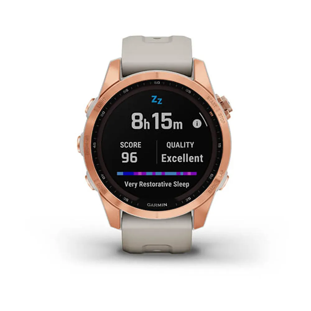 Garmin Fenix 7S Solar Rose Gold With Light Sand Band Full Display Watch - 010-02539-11