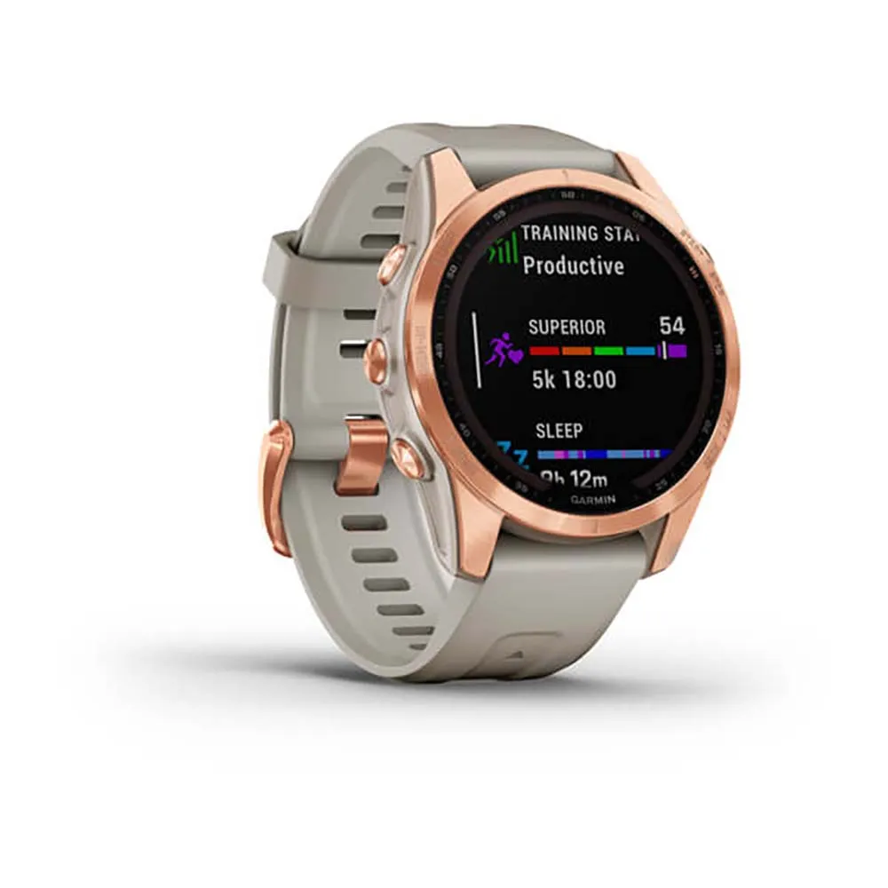 Garmin Fenix 7S Solar Rose Gold With Light Sand Band Full Display Watch - 010-02539-11