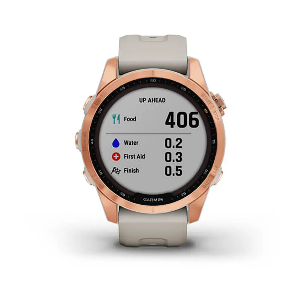 Garmin Fenix 7S Solar Rose Gold With Light Sand Band Full Display Watch - 010-02539-11
