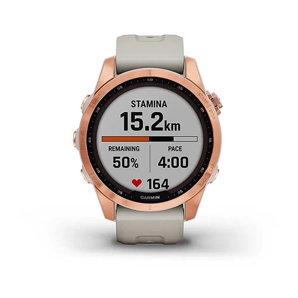 Garmin Fenix 7S Solar Rose Gold With Light Sand Band Full Display Watch - 010-02539-11