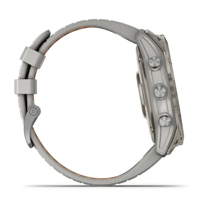 Garmin Fenix 7X Prosapphire Solar Edition Titanium Fog Gray/Ember Orange Full Display Watch - 010-02778-15