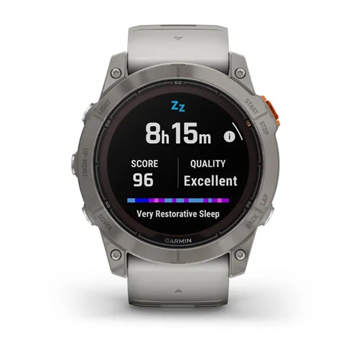 Garmin Fenix 7X Prosapphire Solar Edition Titanium Fog Gray/Ember Orange Full Display Watch - 010-02778-15