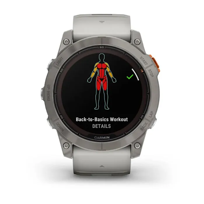 Garmin Fenix 7X Prosapphire Solar Edition Titanium Fog Gray/Ember Orange Full Display Watch - 010-02778-15