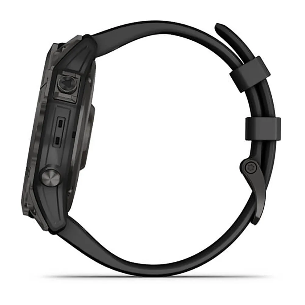 Garmin Fenix 7X Sapphire Carbon Gray Ti W Silcone Band Full Color Display Watch - 010-02541-11