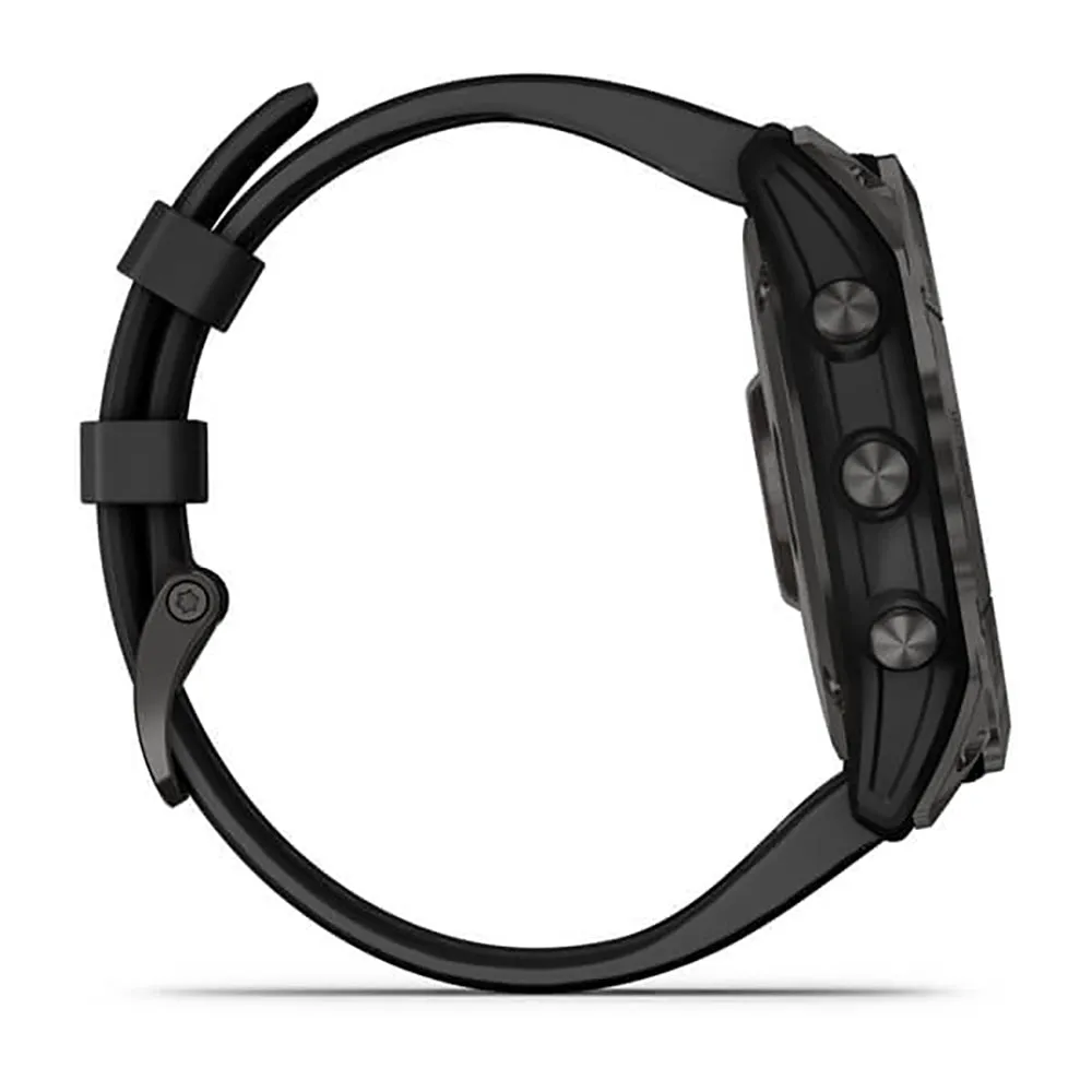 Garmin Fenix 7X Sapphire Carbon Gray Ti W Silcone Band Full Color Display Watch - 010-02541-11