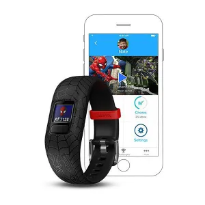 Garmin Vivofit Jr. 2 Silicone Black Spiderman Strap Full Color Display Dial Watch - 010-01909-17