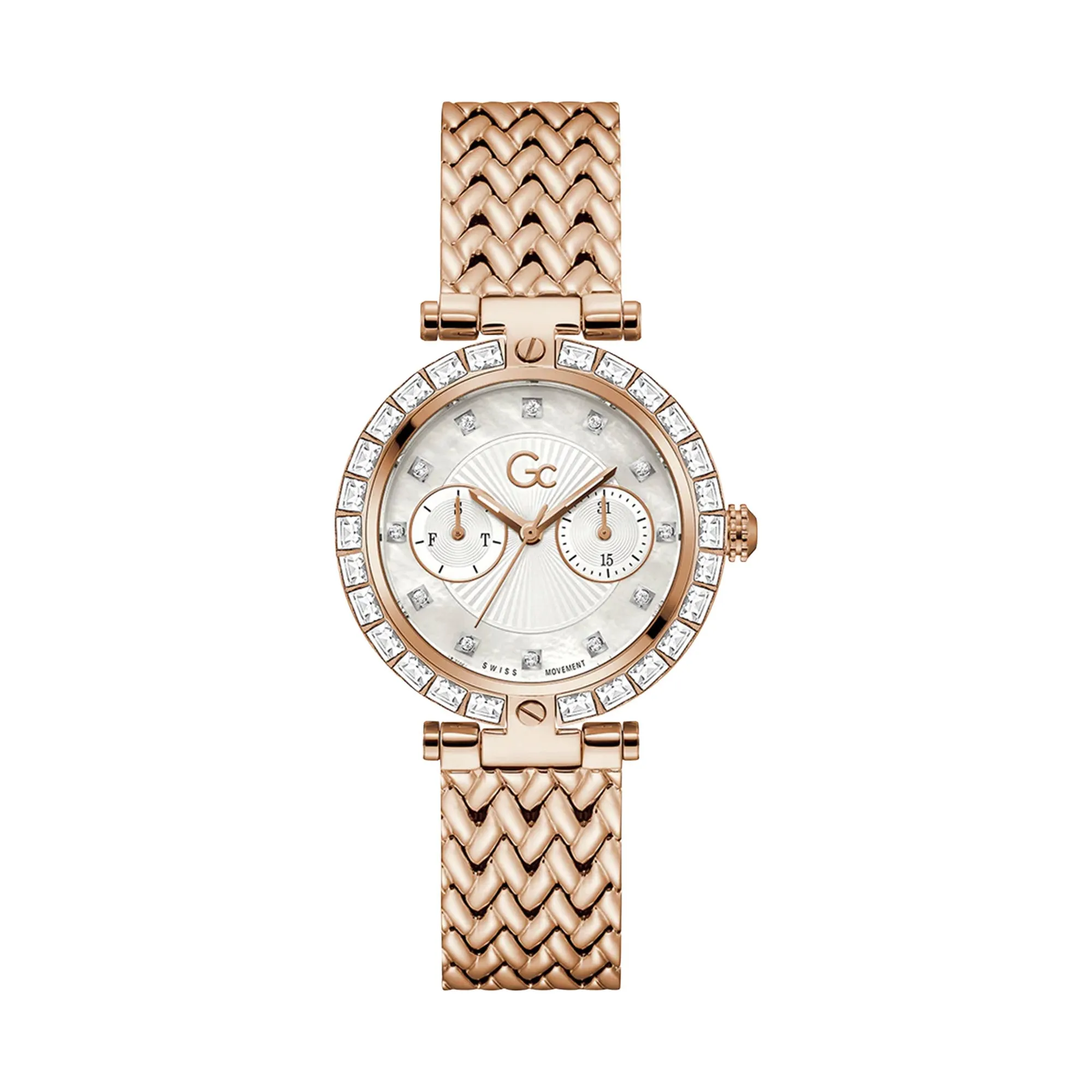Gc Ladies Watch Rose Gold Tone Case Quartz