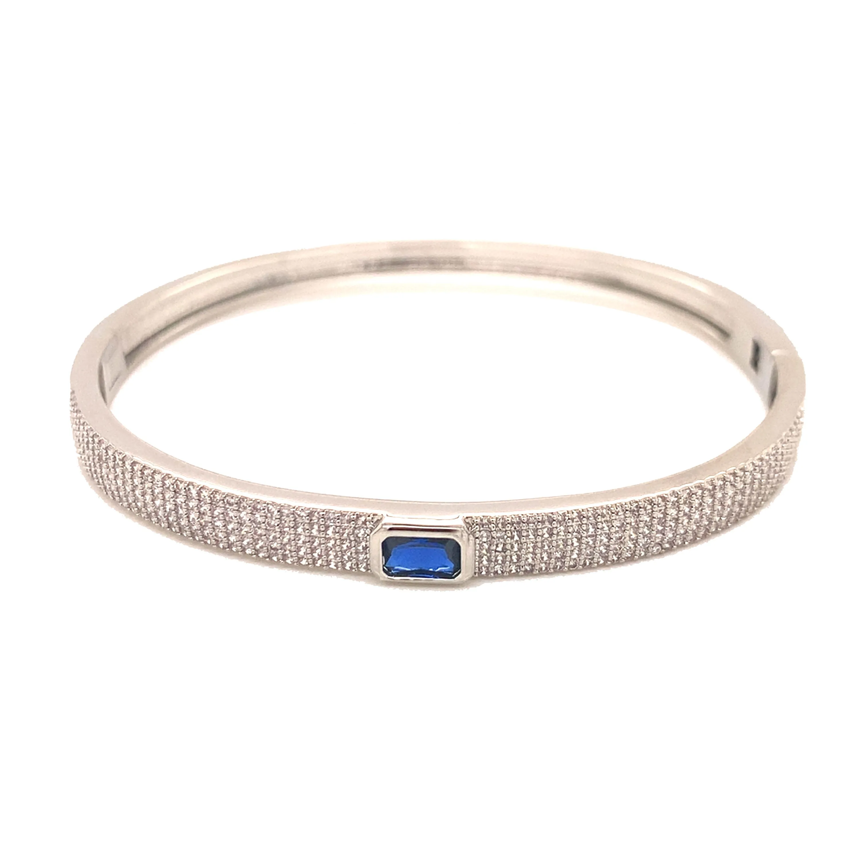 Gemstone CZ Bangle Bracelet