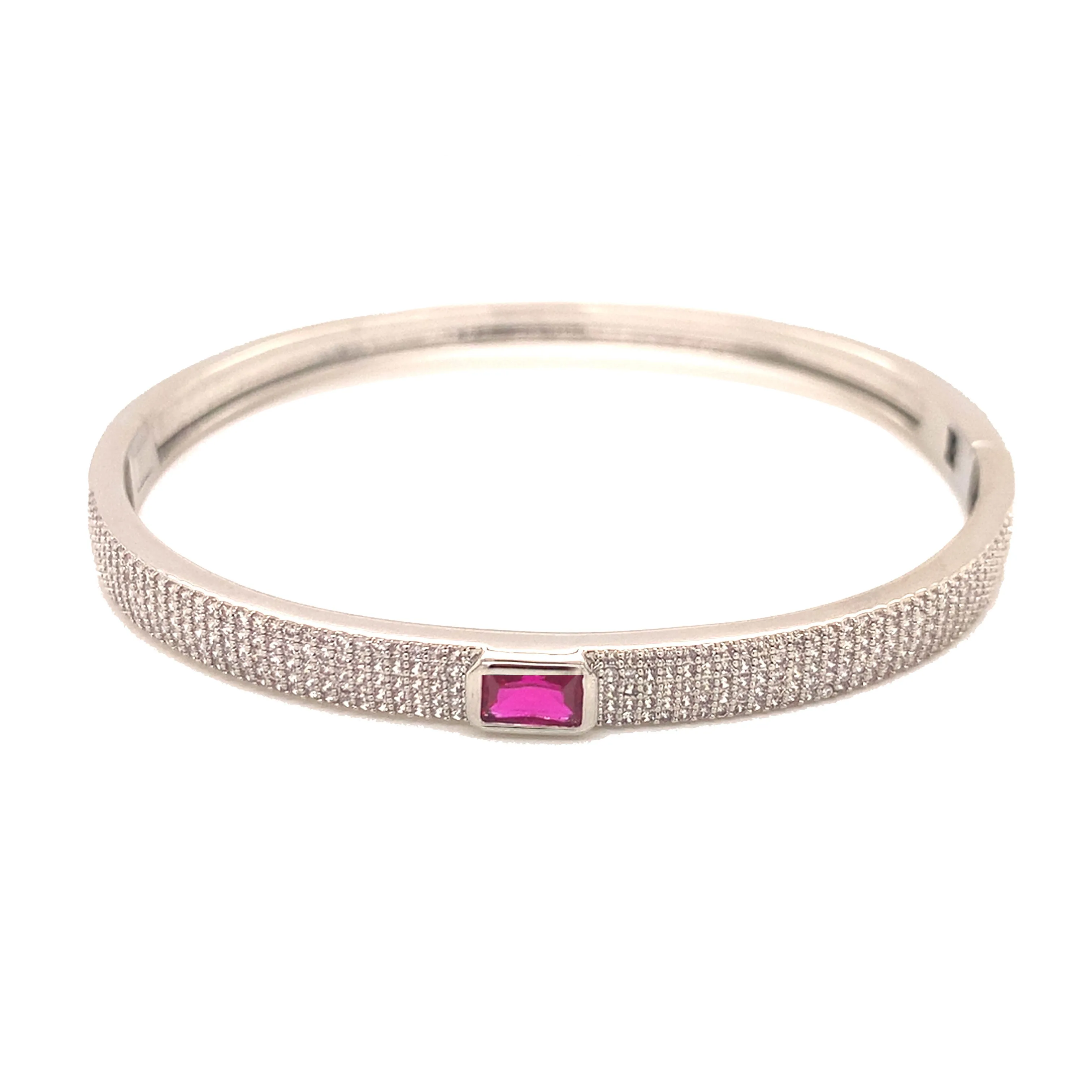 Gemstone CZ Bangle Bracelet