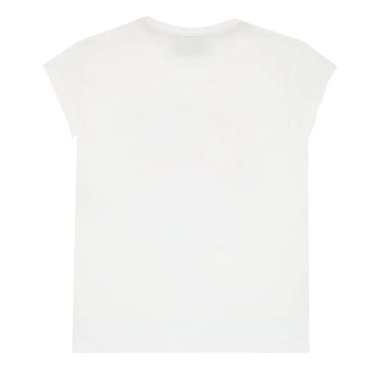 Girls Fendi Short Sleeve Multicolor purses print Tee-White
