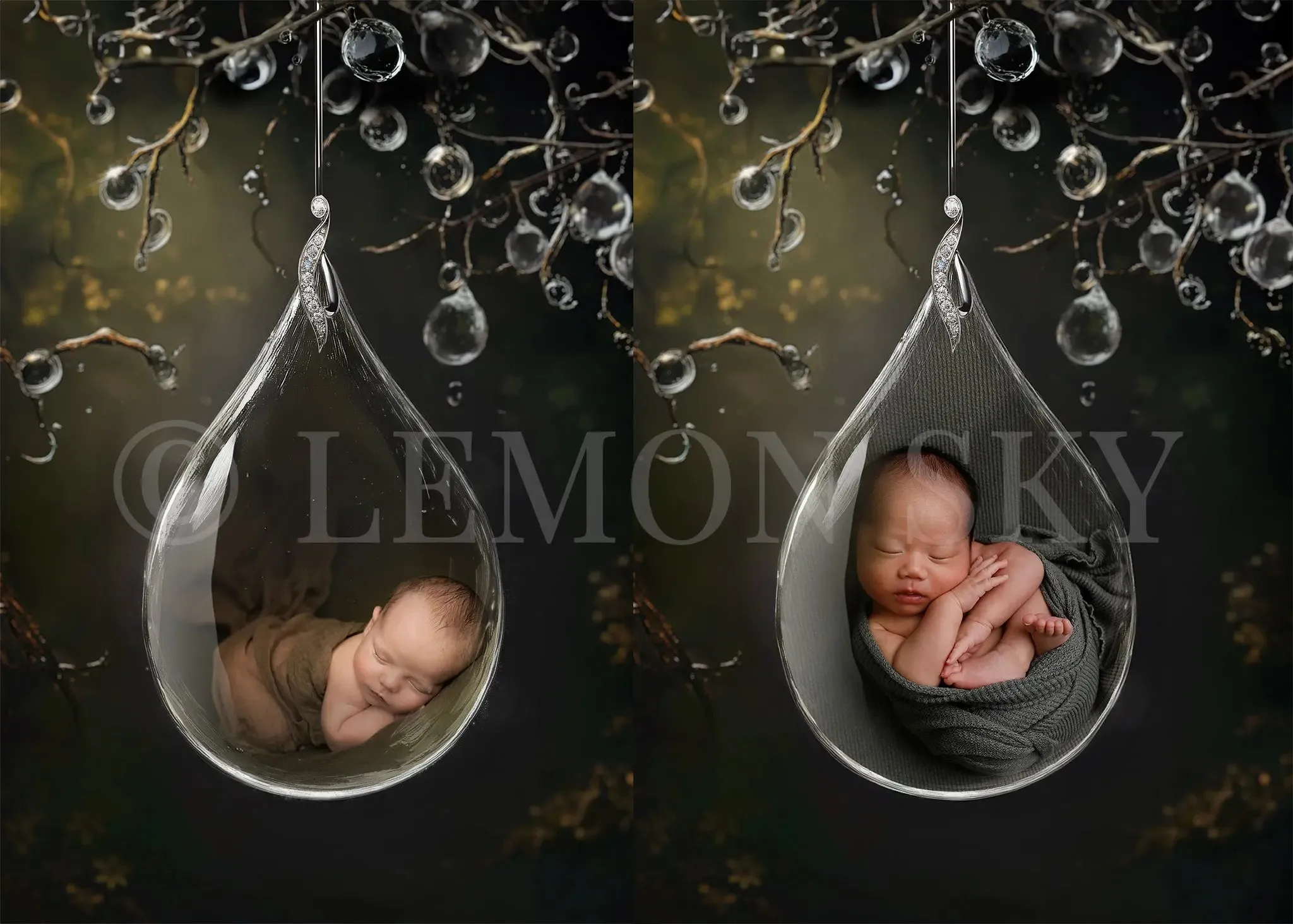 Glass Drop Painterly Digital Background