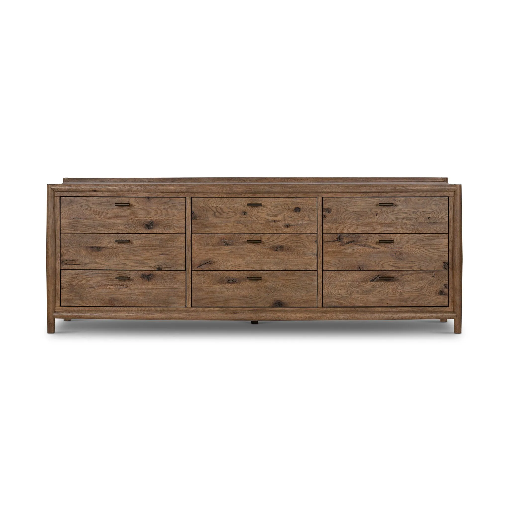 Glenview 9 Drawer Dresser - Weathered Oak Veneer