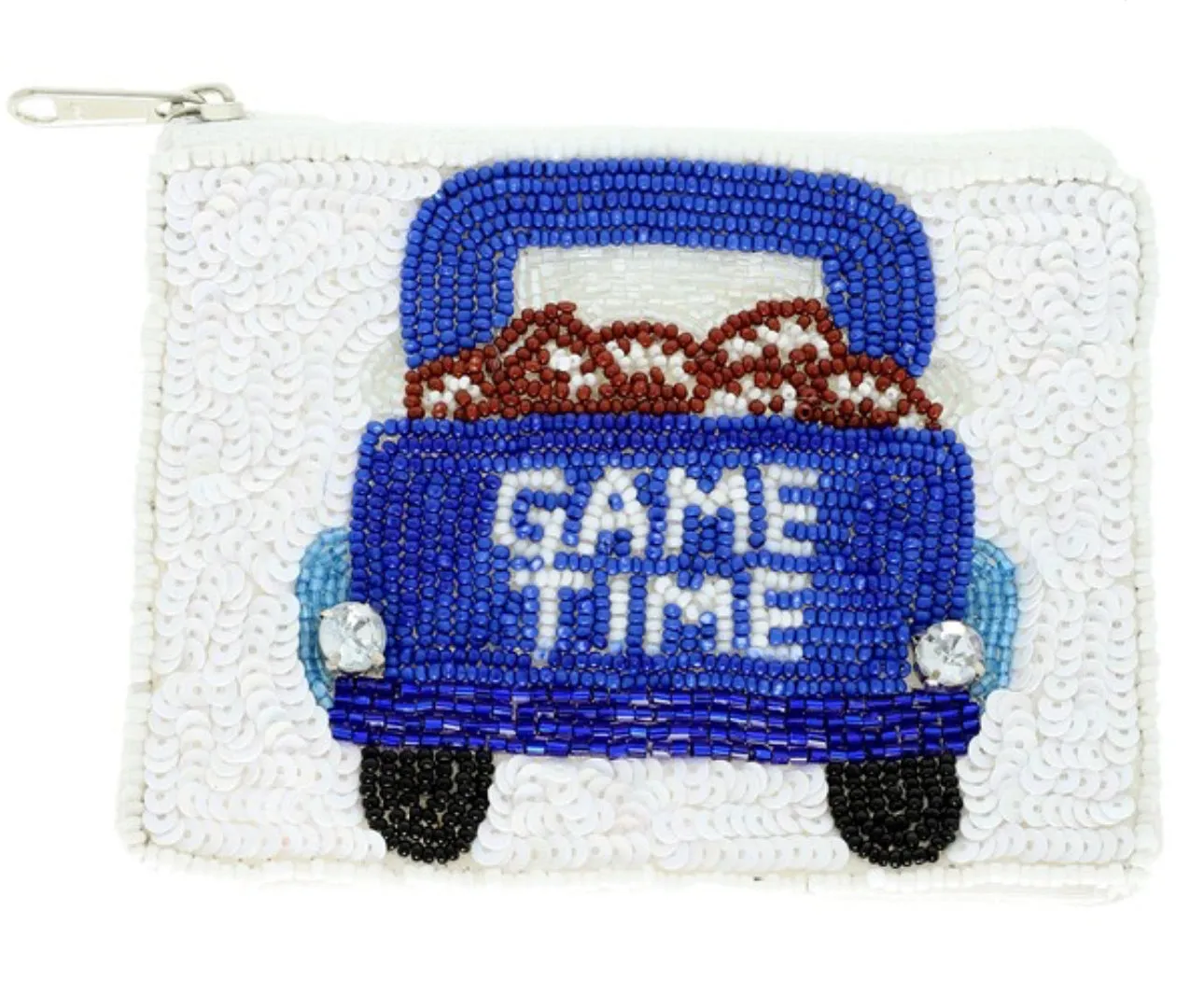 Go Team, Game Day Beaded Coin Bag- Lions Blue- 3 Styles