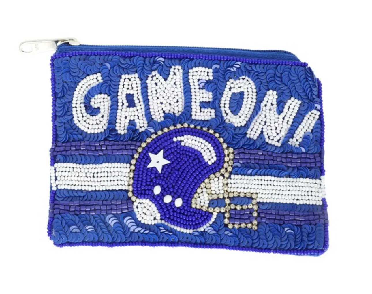 Go Team, Game Day Beaded Coin Bag- Lions Blue- 3 Styles