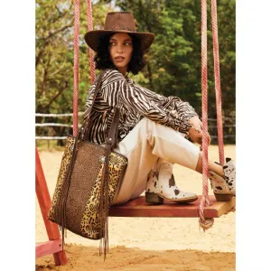 Golden Studs Leather & Hair on bag