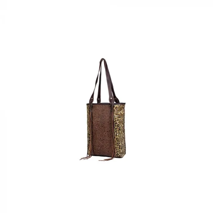 Golden Studs Leather & Hair on bag