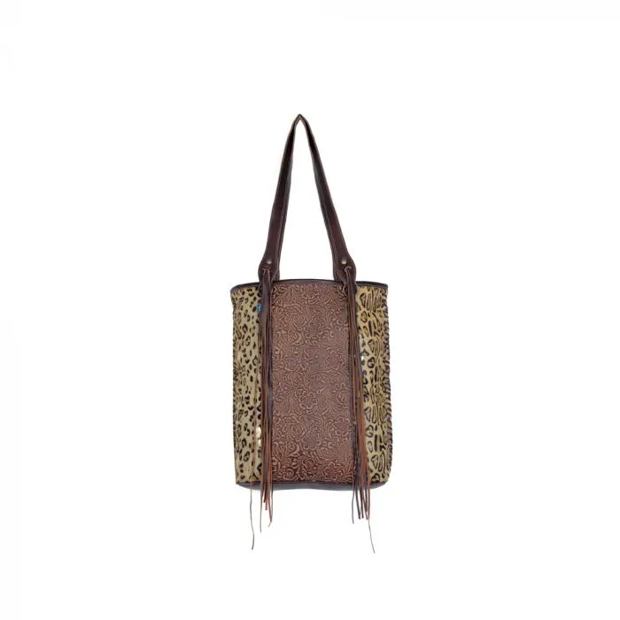 Golden Studs Leather & Hair on bag