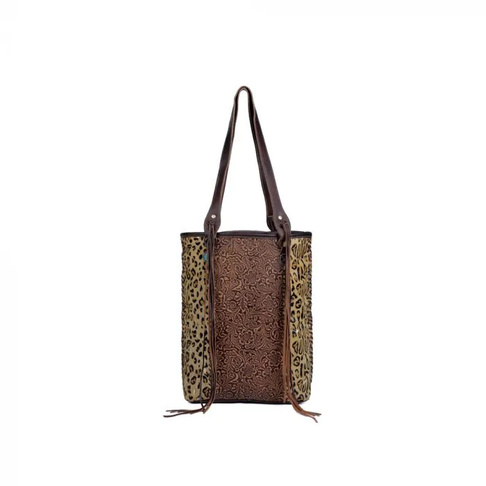 Golden Studs Leather & Hair on bag