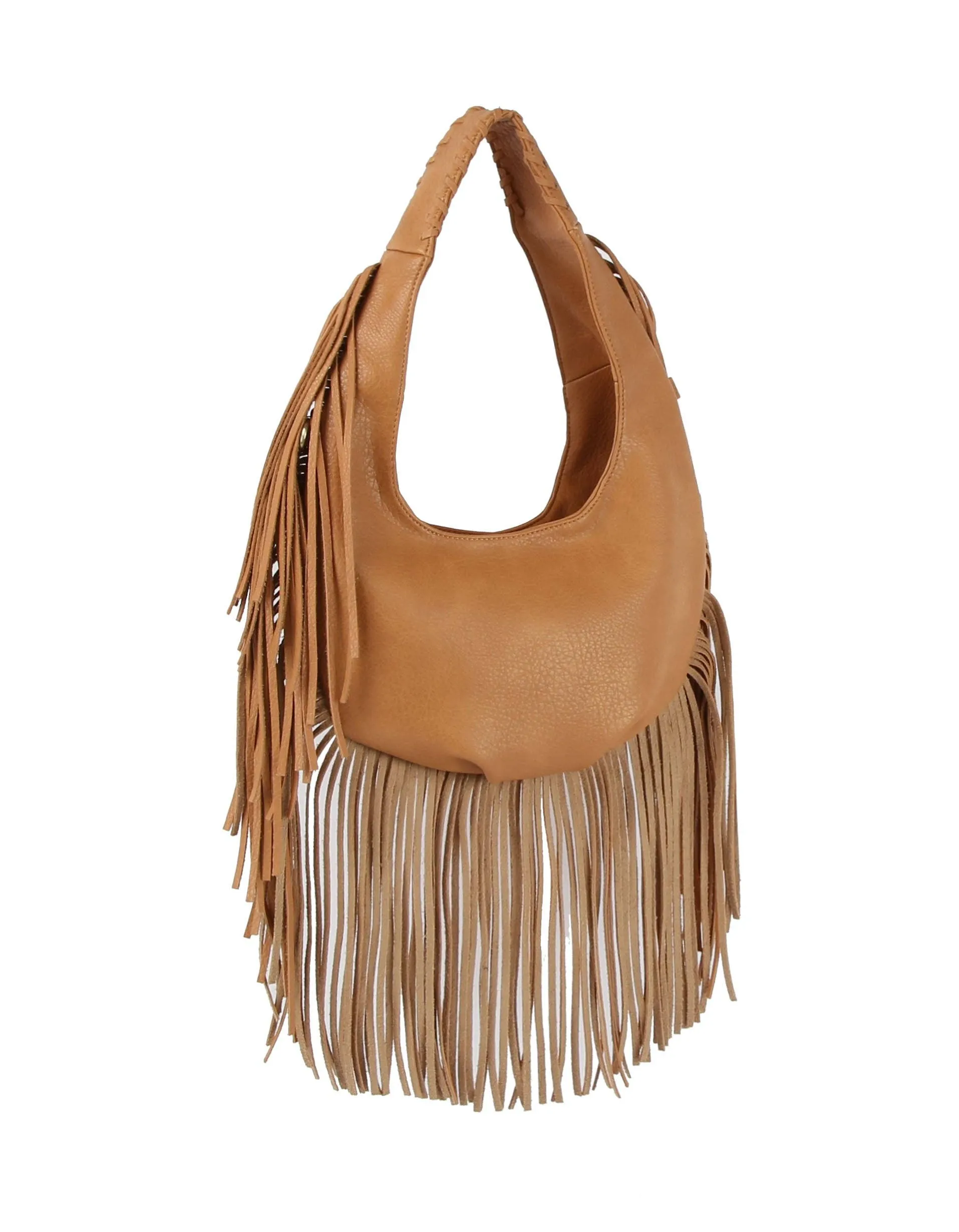 Gorgeous Fringe Accented Hobo Handbag: DX-0191-BG