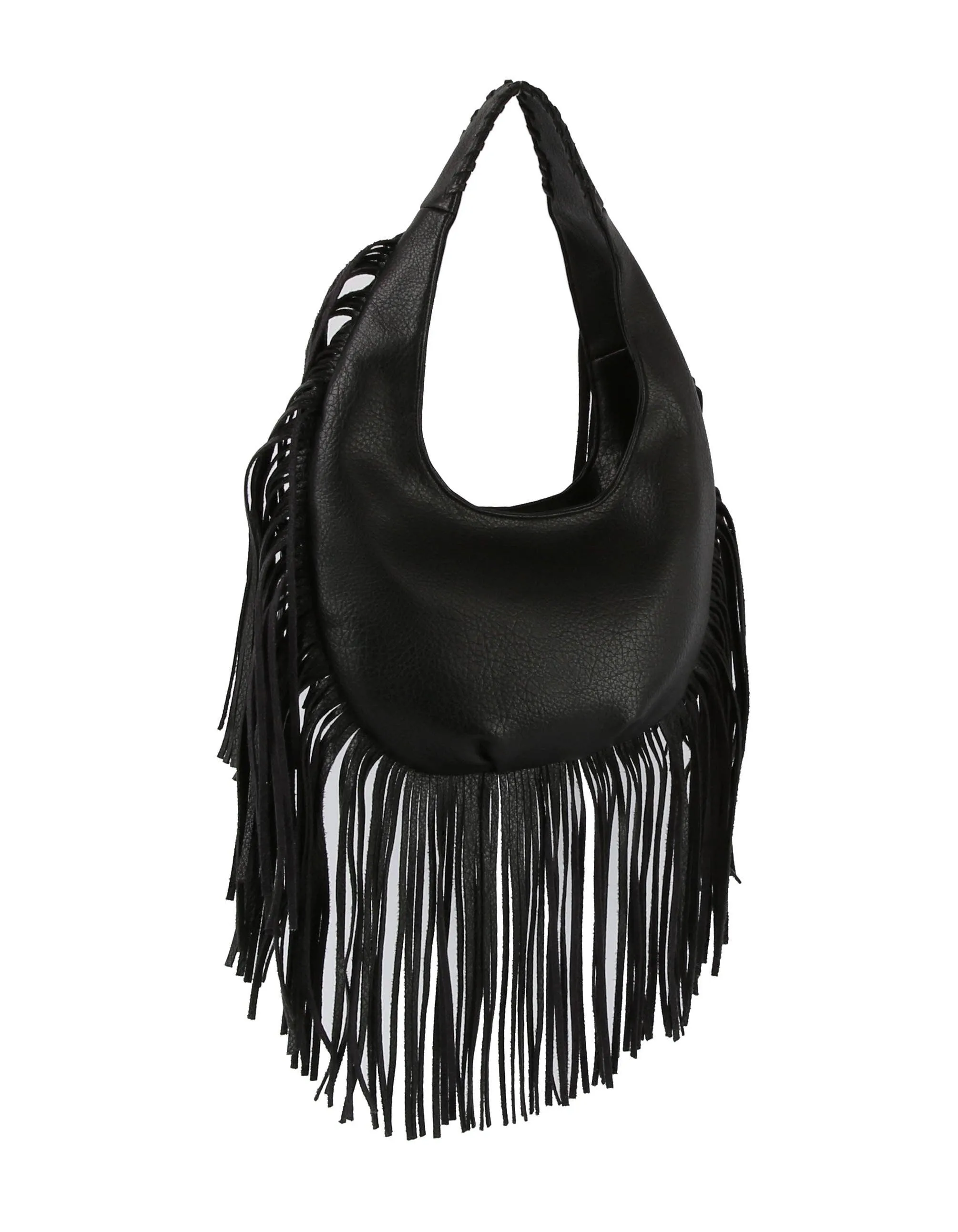 Gorgeous Fringe Accented Hobo Handbag: DX-0191-BG