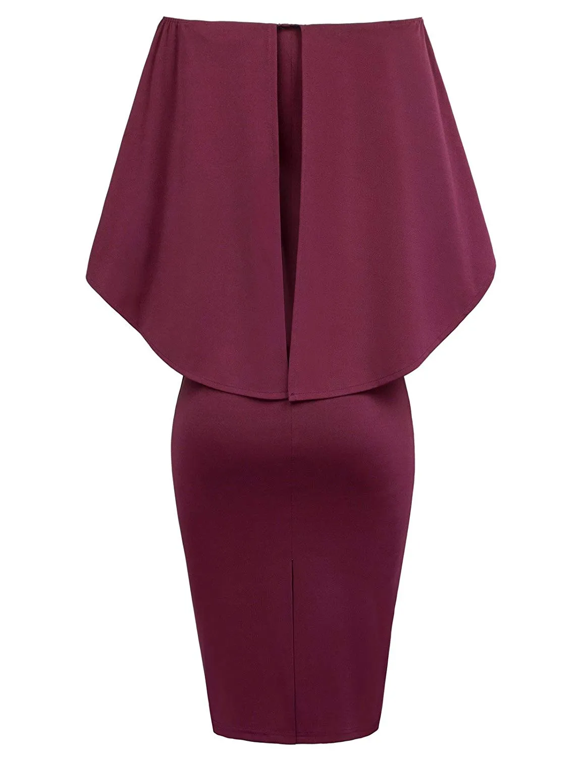 GRACE KARIN Women Off Shoulder Batwing Cape Midi Dress