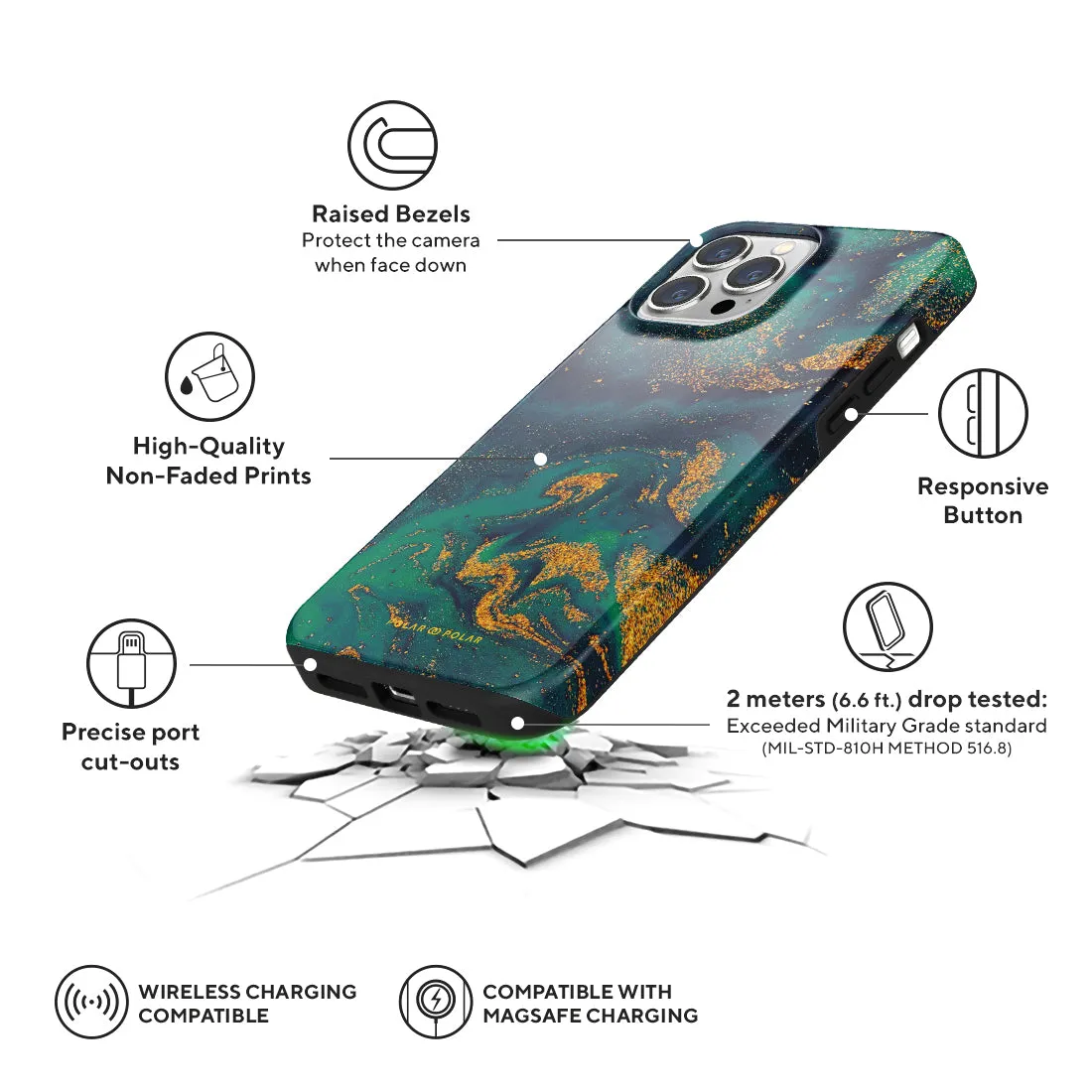 Green Night Quicksand - iPhone 13 Pro Max Case