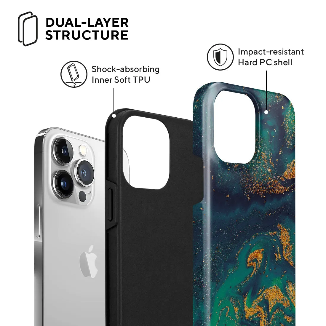 Green Night Quicksand - iPhone 13 Pro Max Case