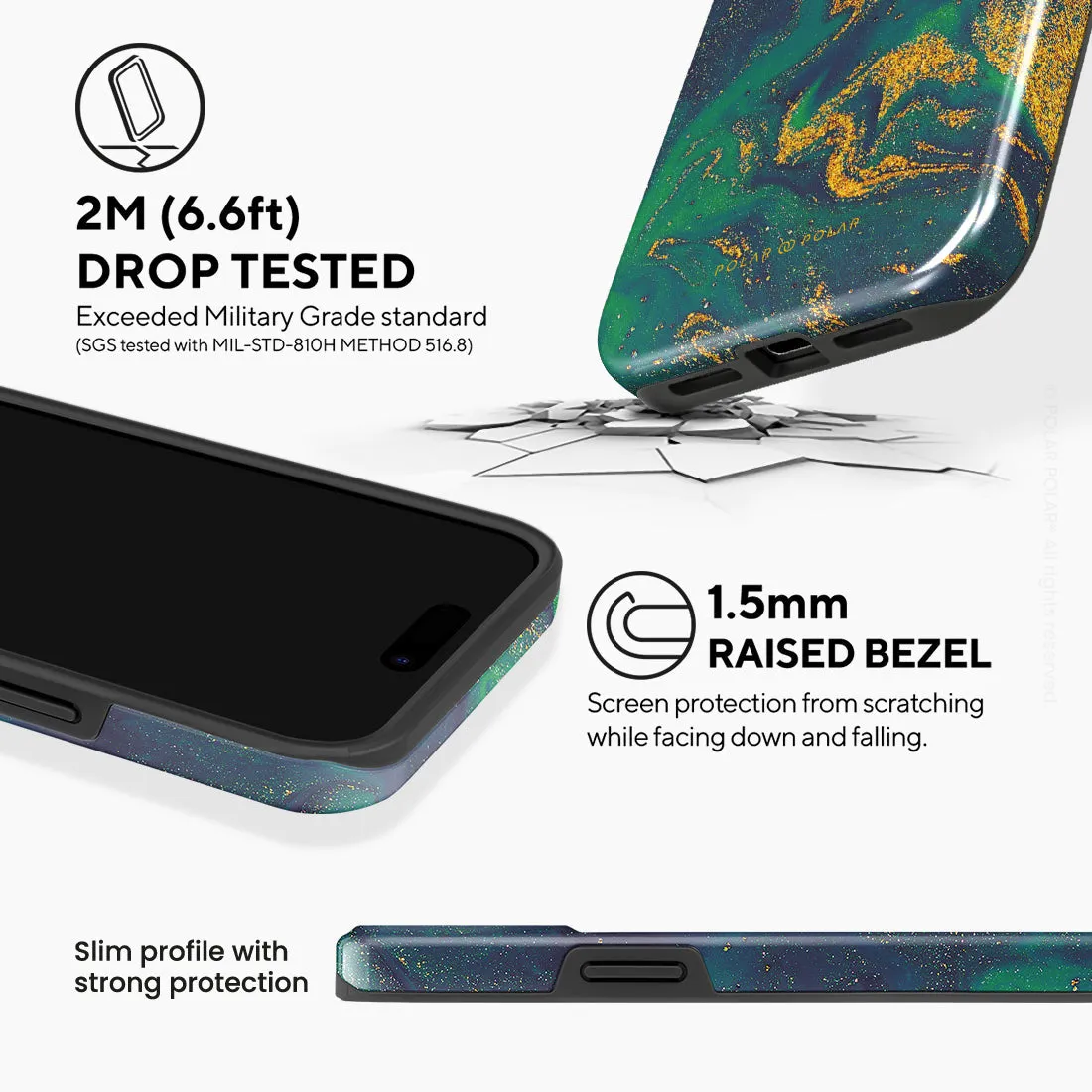 Green Night Quicksand - iPhone 15 Plus Case