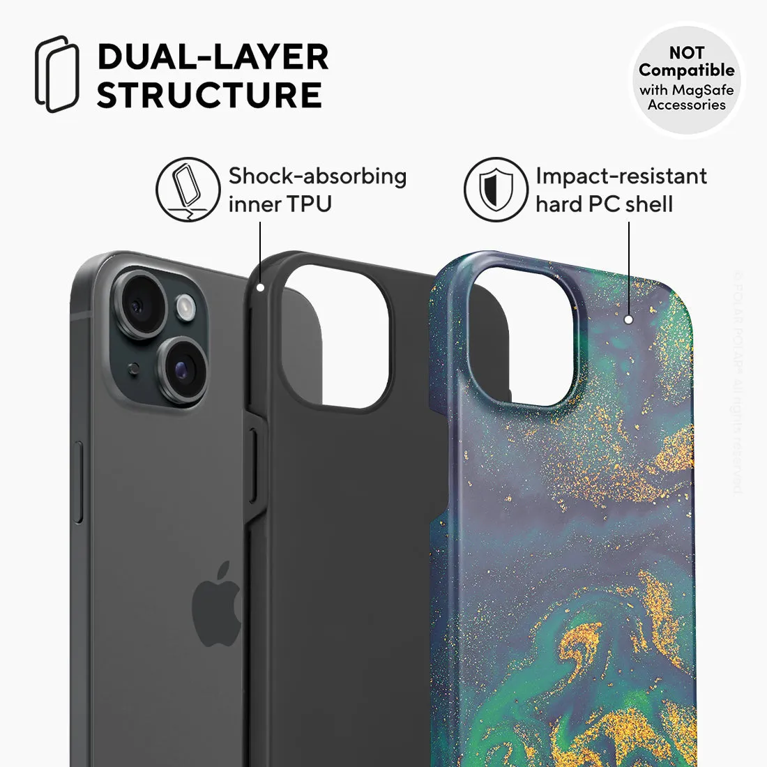 Green Night Quicksand - iPhone 15 Plus Case