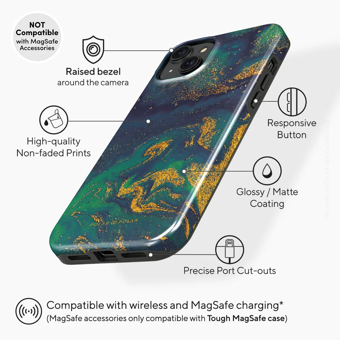 Green Night Quicksand - iPhone 15 Plus Case