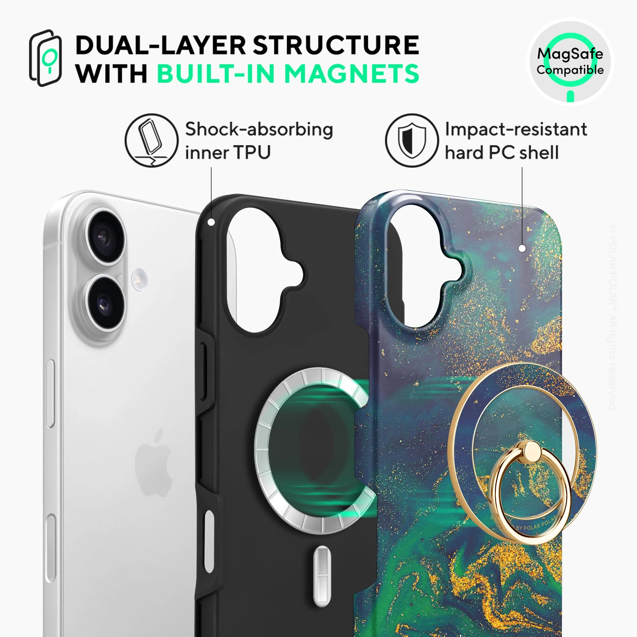 Green Night Quicksand - iPhone 16 Case