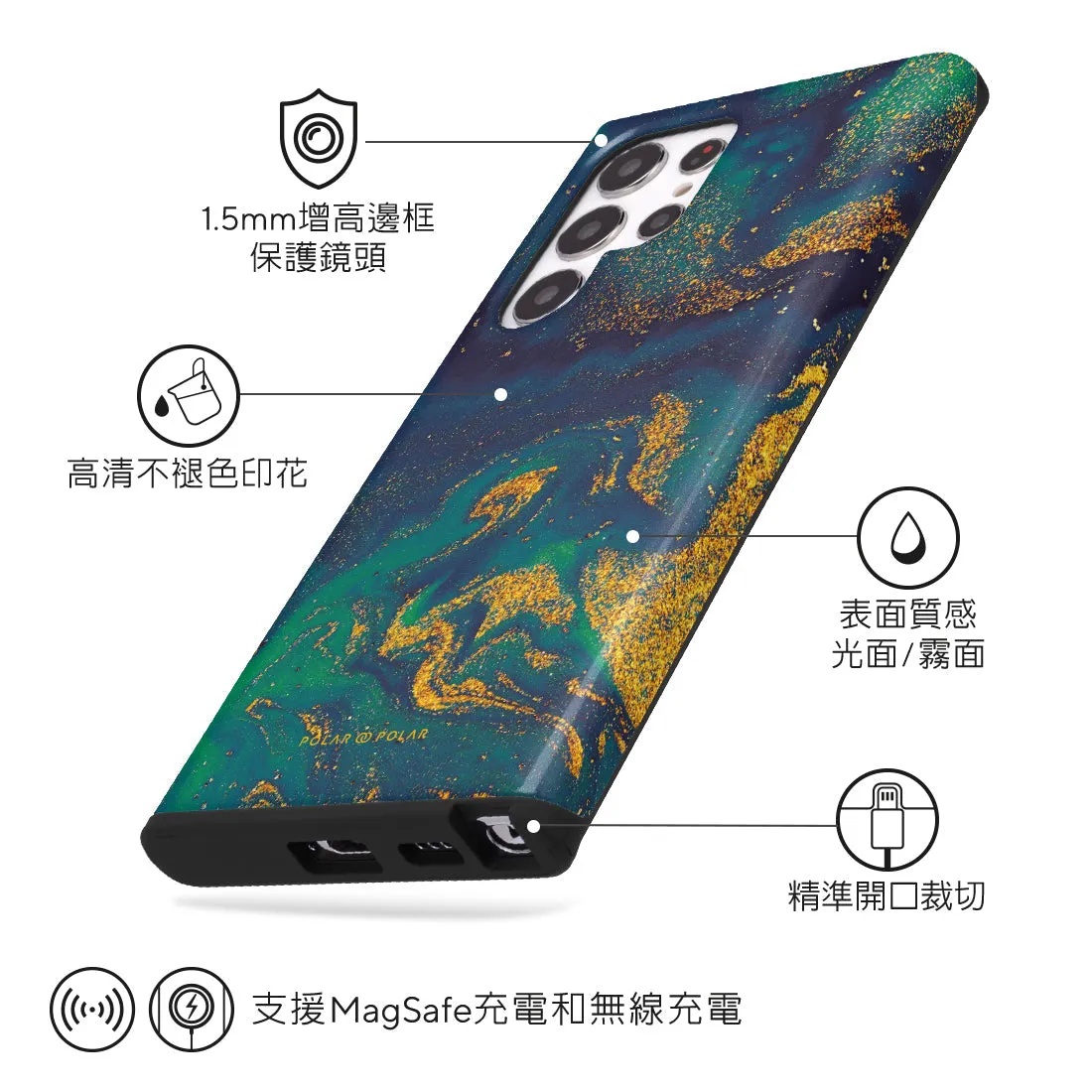 Green Night Quicksand - Samsung Galaxy S22 Ultra 5G Case