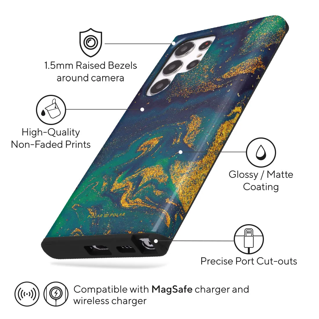 Green Night Quicksand - Samsung Galaxy S22 Ultra 5G Case