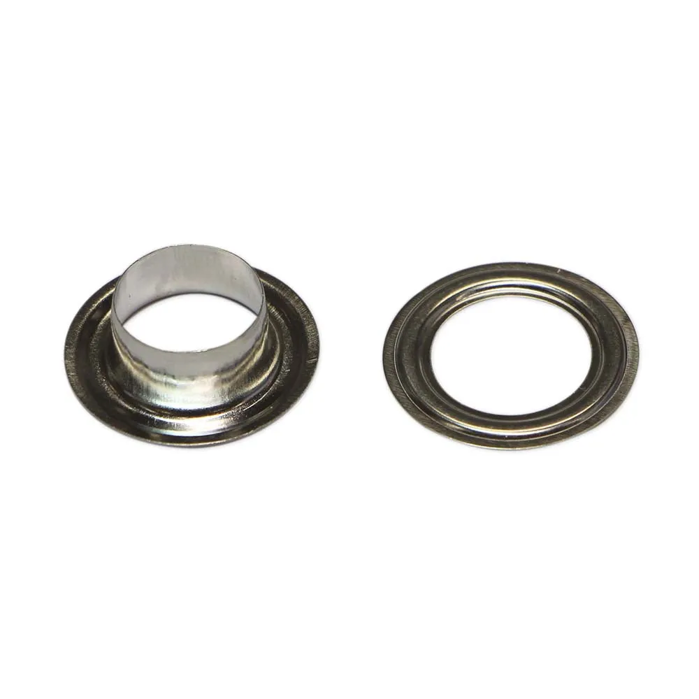 Grommets - Silver 11 x 7mm (3/8″ x 1/4″) - 10 sets - 3033120