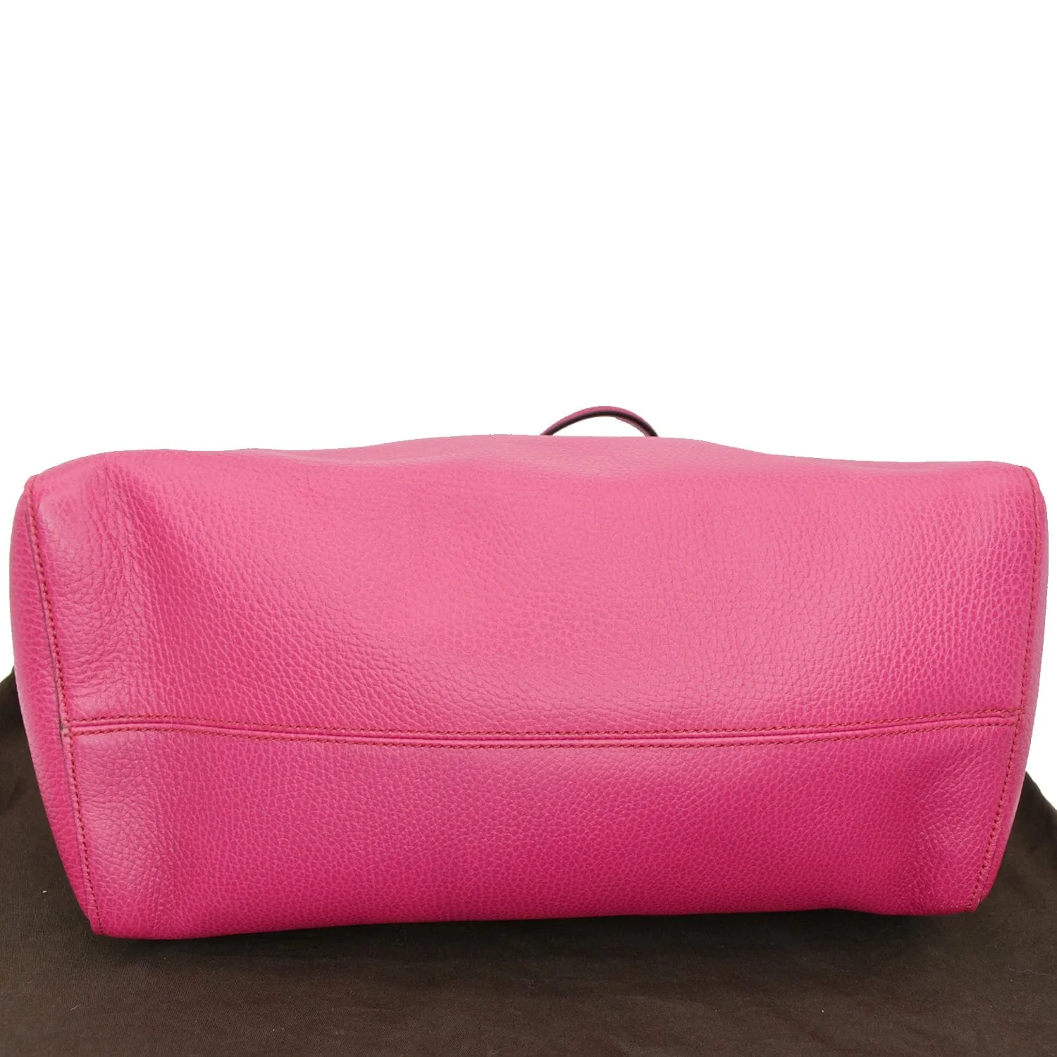 GUCCI Swing Medium Pebbled Leather Tote Bag Pink 354397
