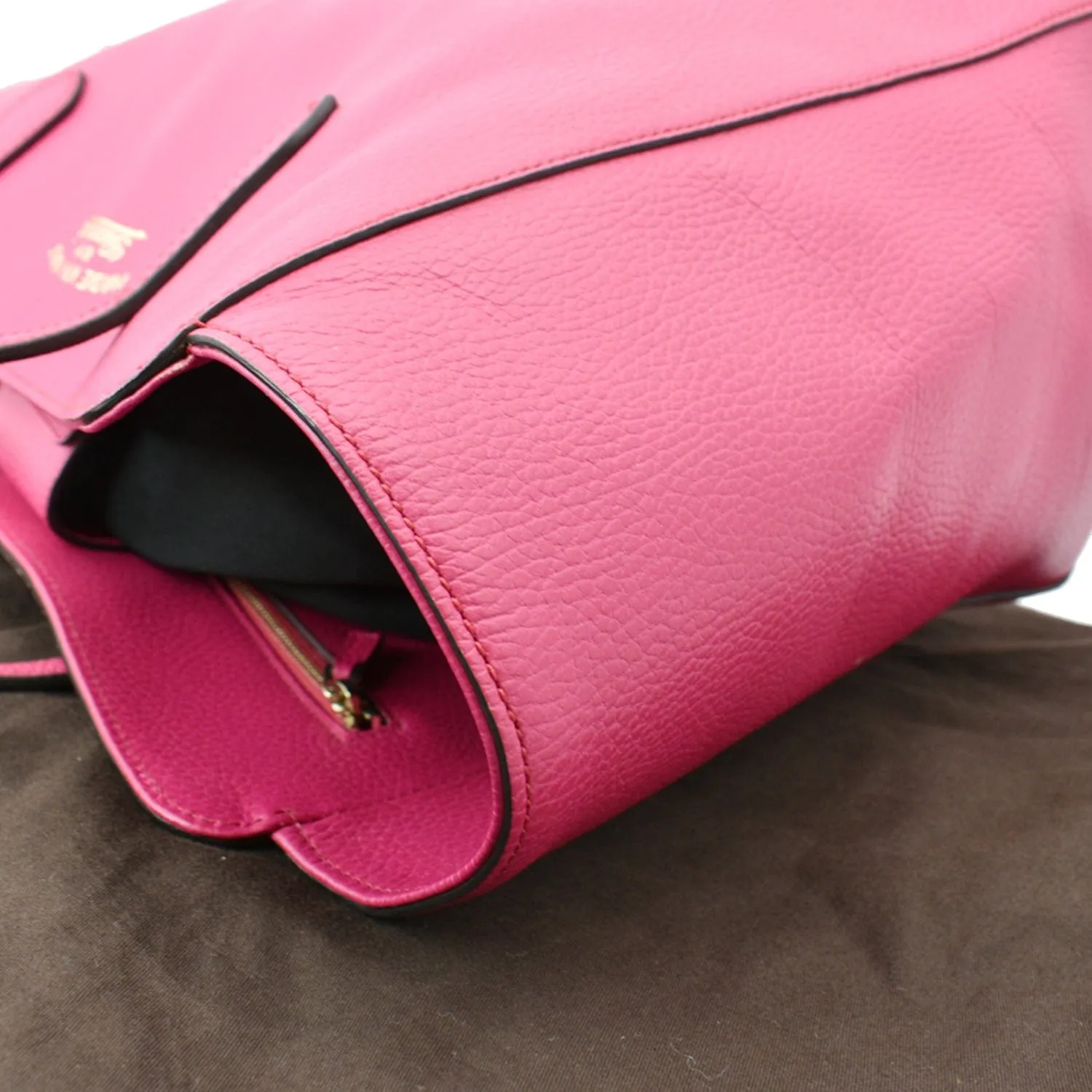 GUCCI Swing Medium Pebbled Leather Tote Bag Pink 354397
