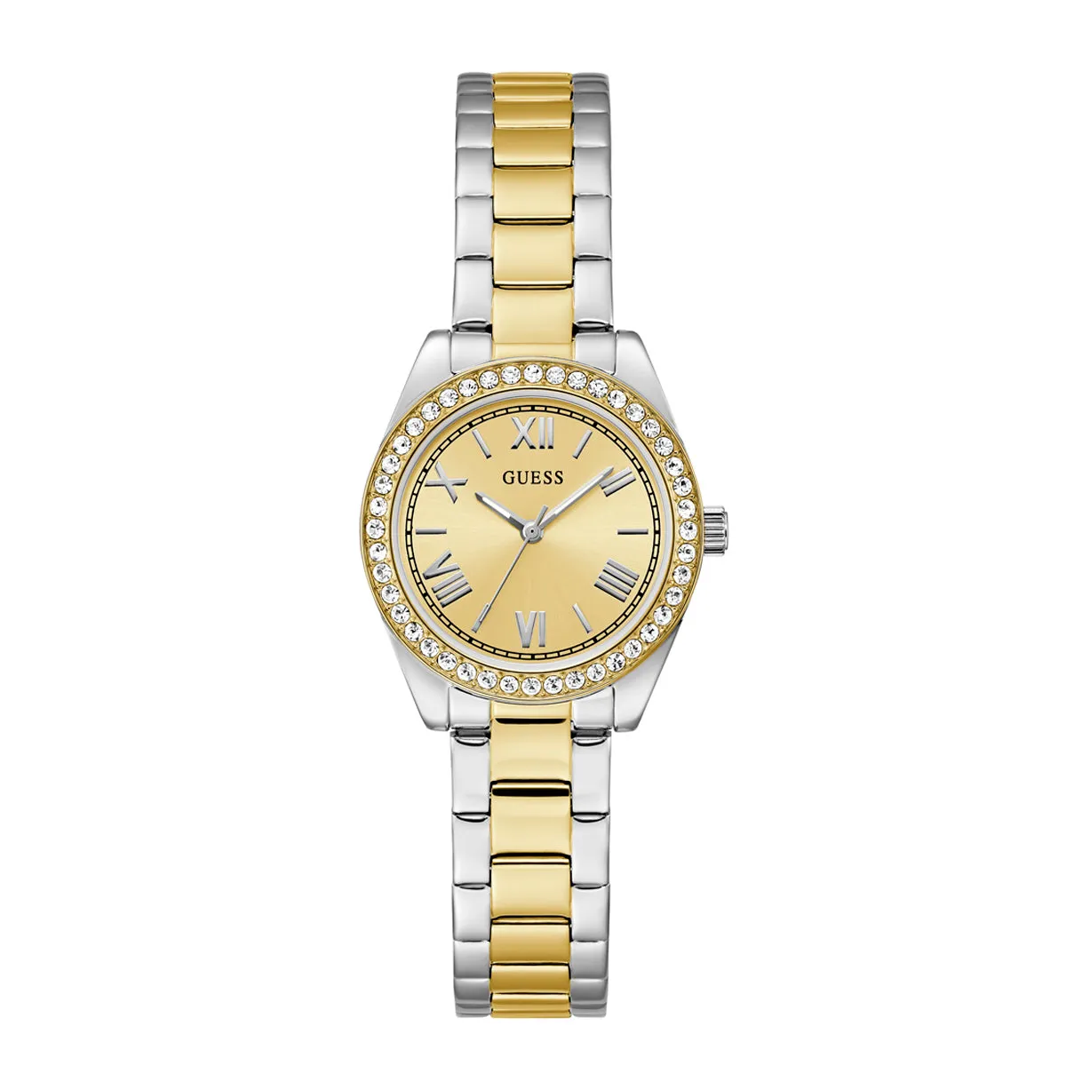 Guess Women's Watch Gold & Silver Tone Case Champagne Dial Quartz