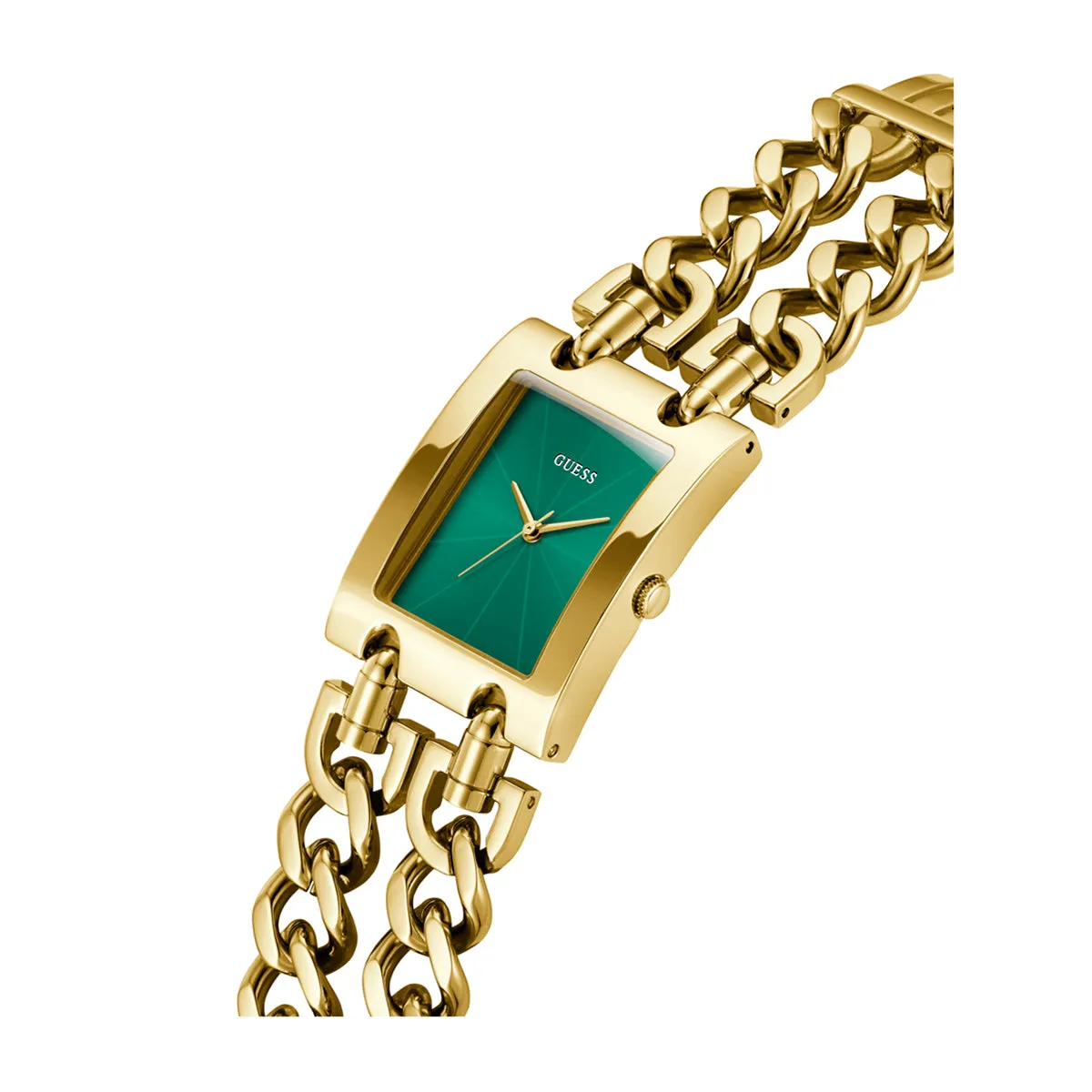 Guess Women's Watch Gold Tone Case Green Dial Quartz