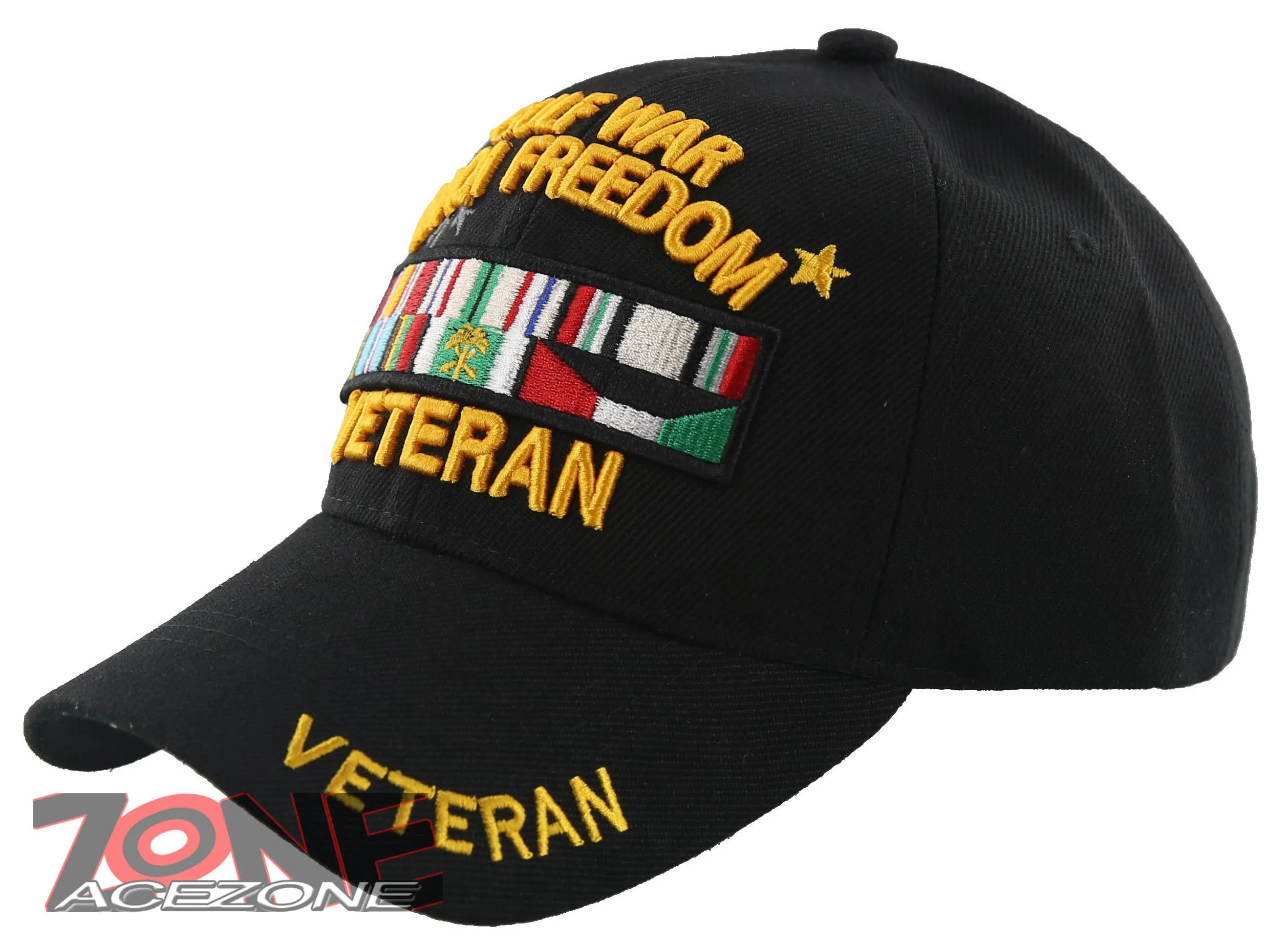 GULF WAR IRAQI FREEDOM VETERAN BALL CAP HAT BLACK