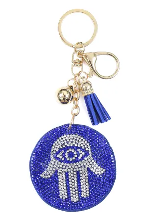 HAMSA HAND EVIL EYE TASSEL KEYCHAIN