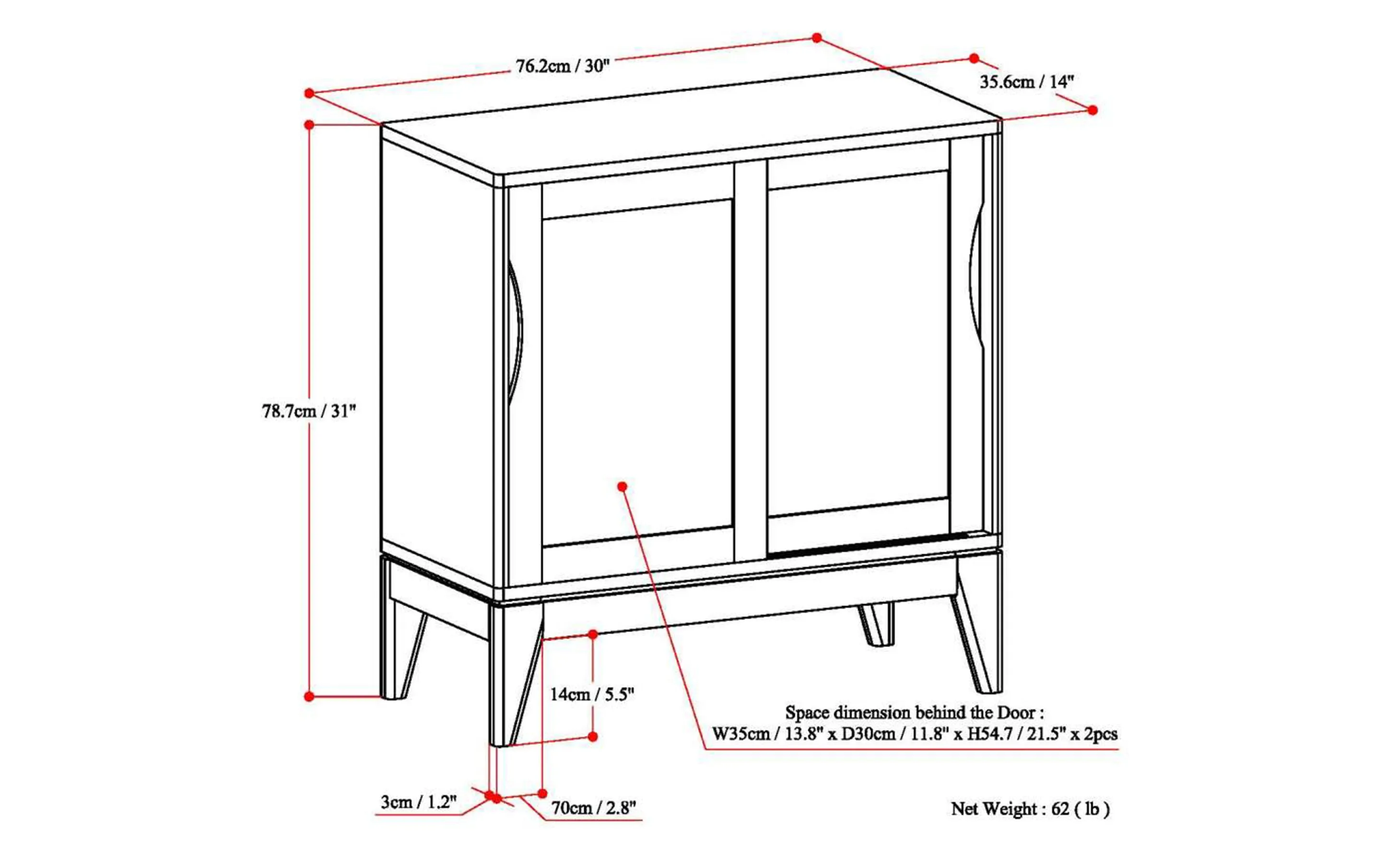 Harper 30 inch Storage Cabinet (Set of 2)