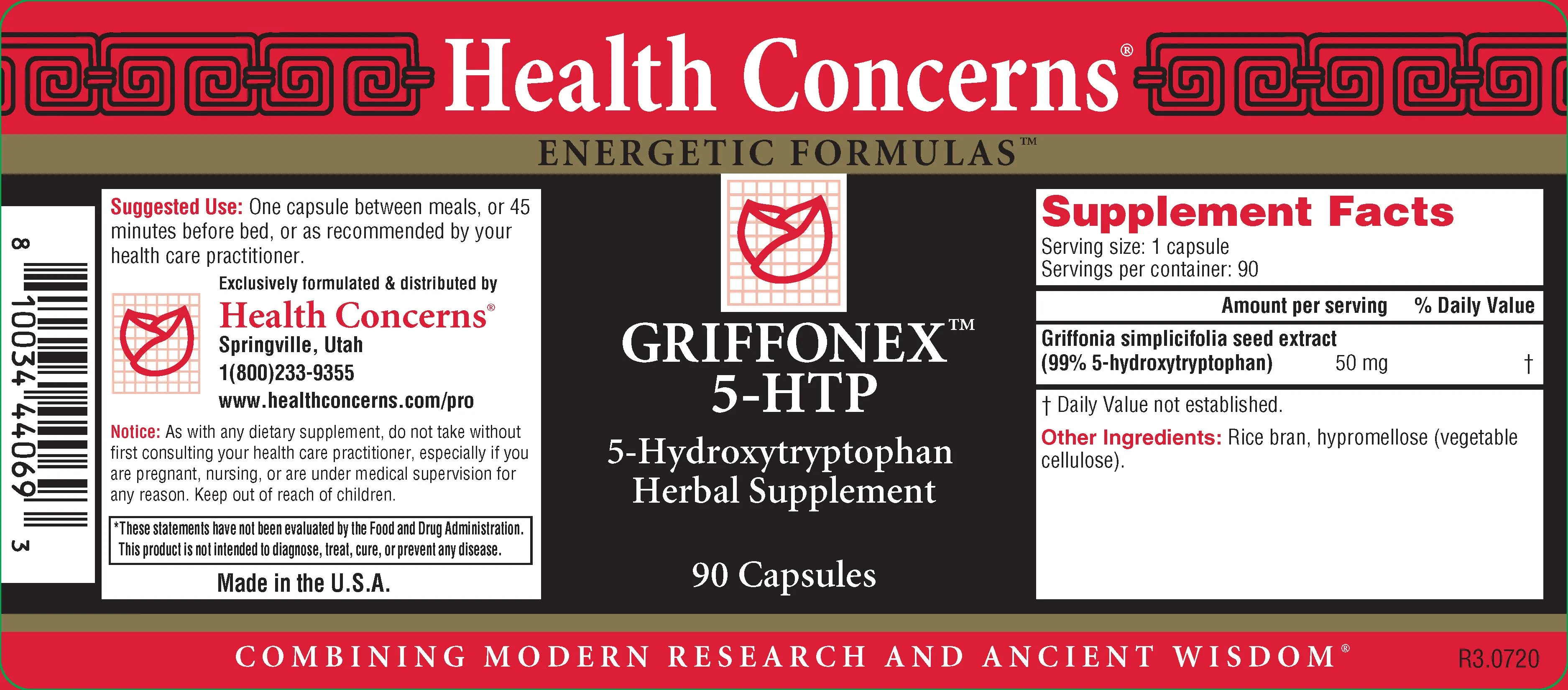 Health Concerns, Griffonex 5 HTP, 90 ct