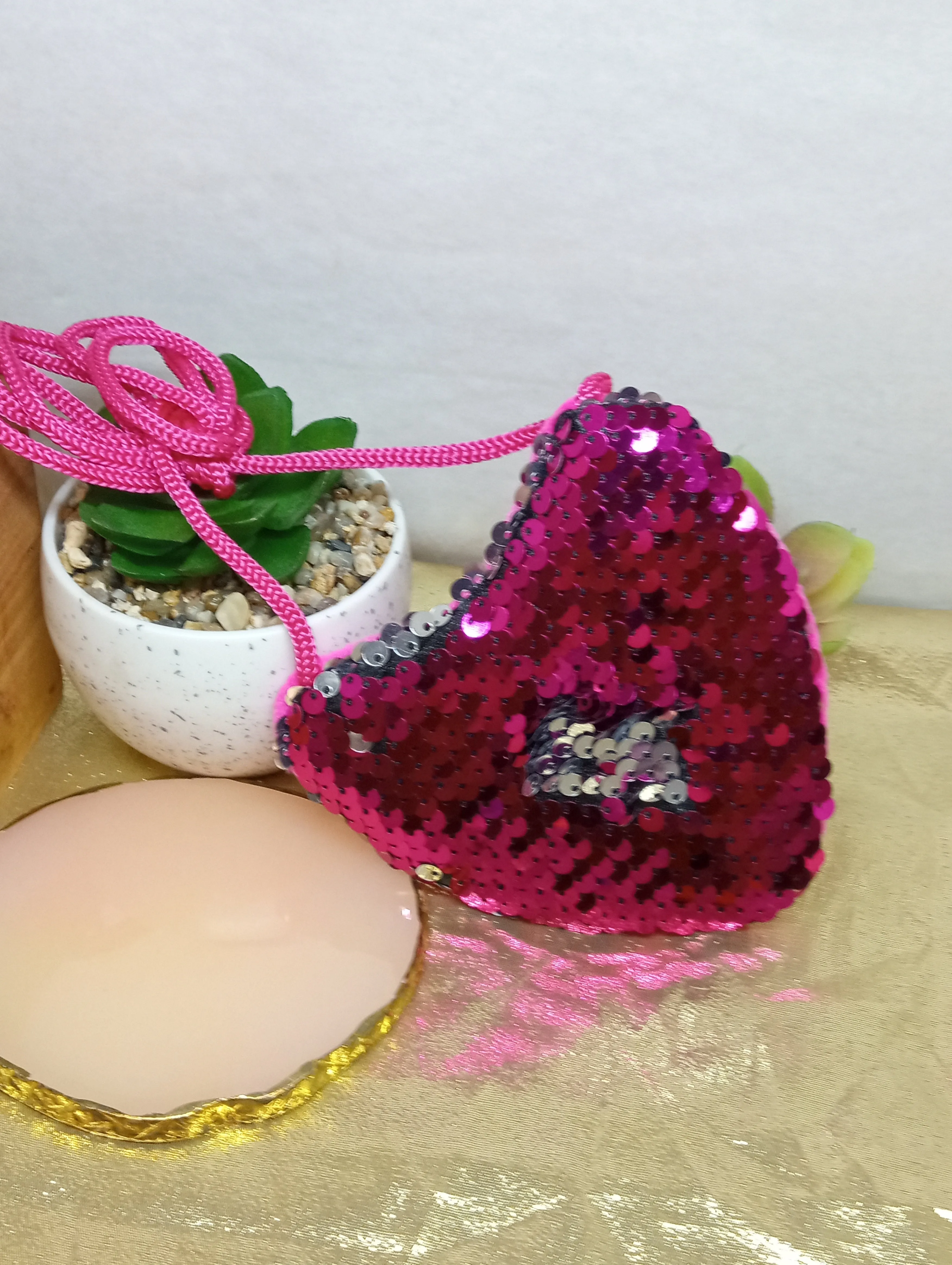 Heart Shaped Sequin Mini Purse