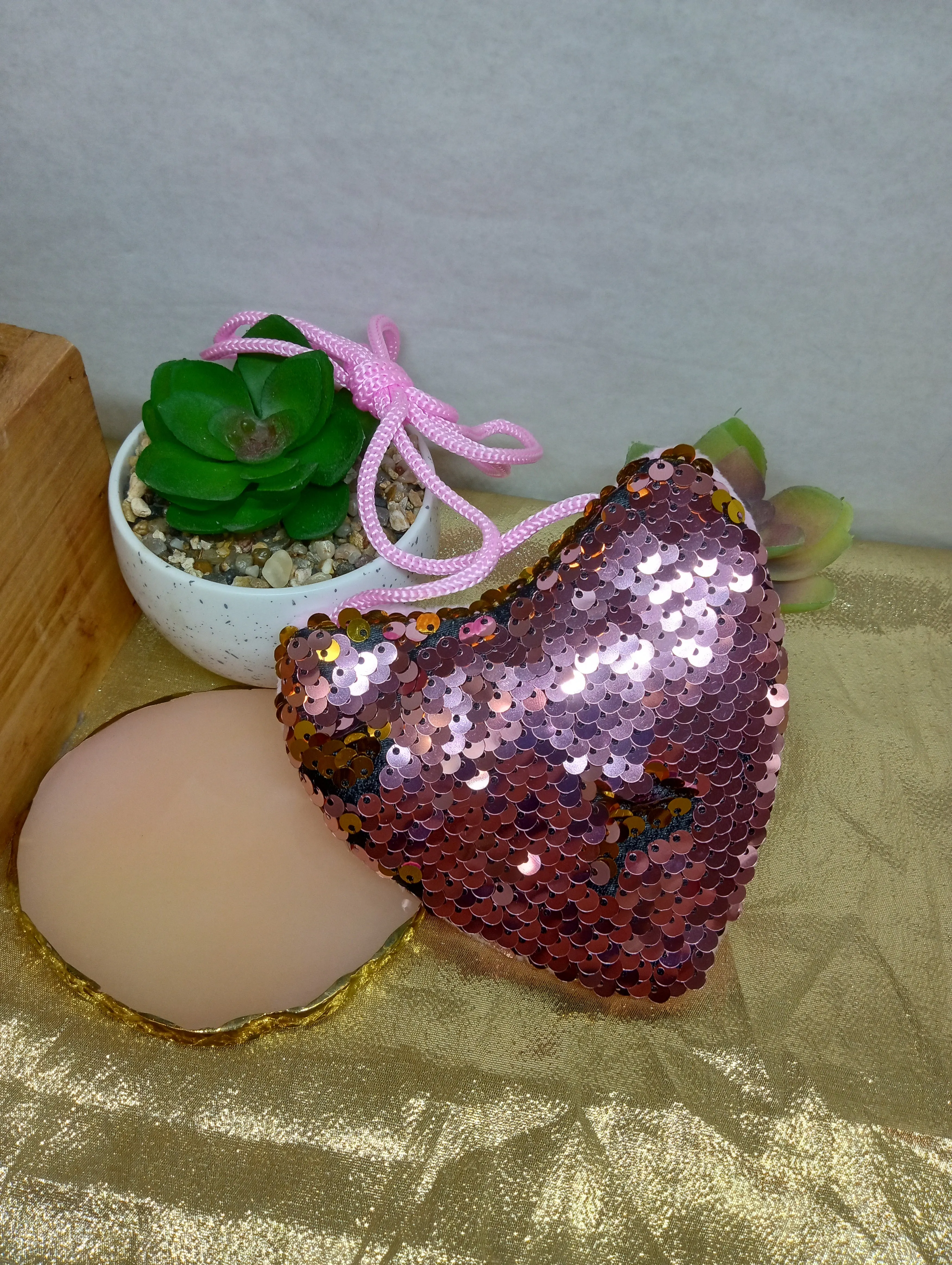 Heart Shaped Sequin Mini Purse