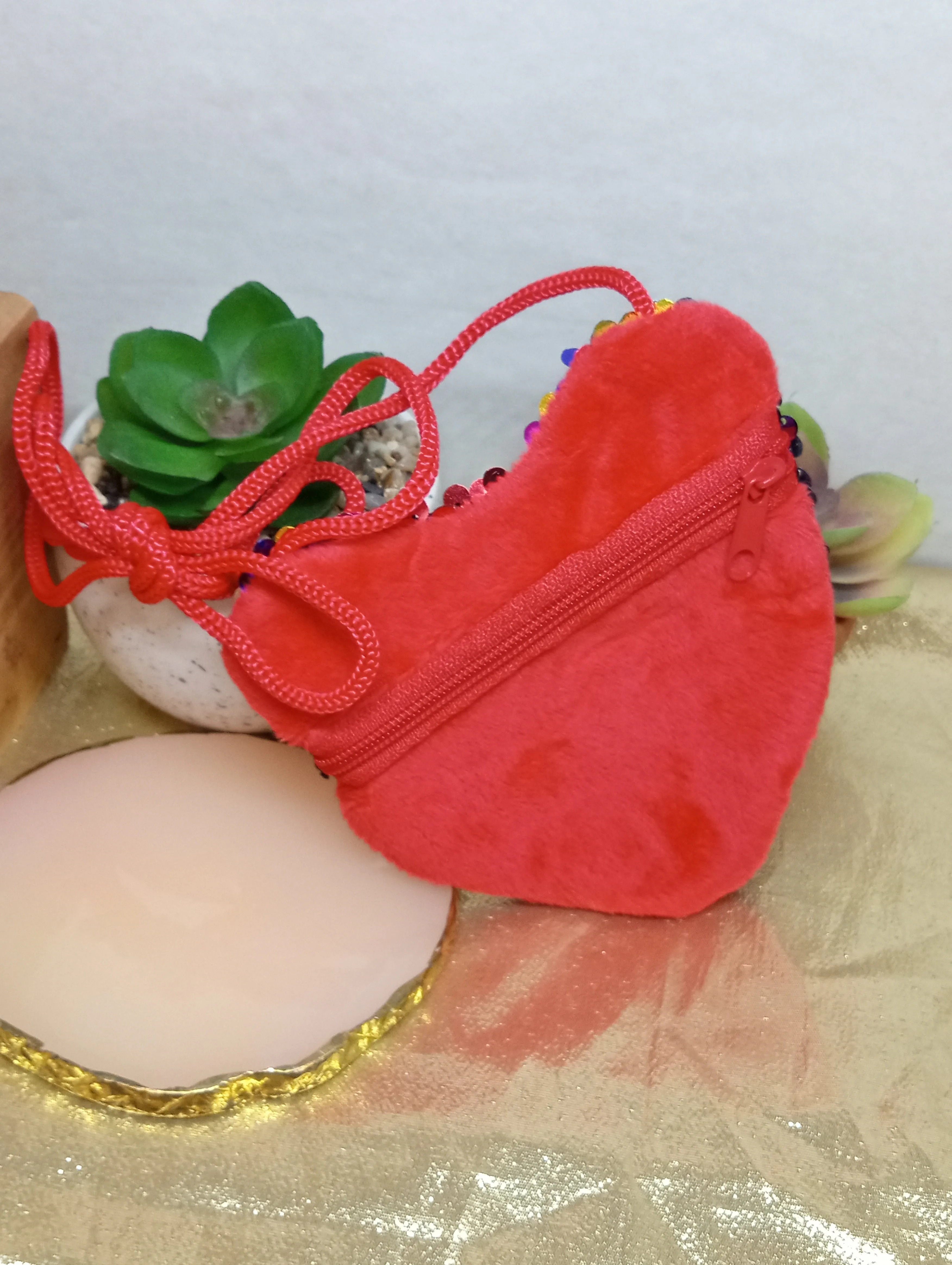Heart Shaped Sequin Mini Purse